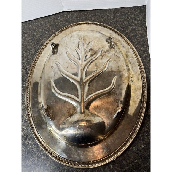 Wm Rogers Silver Meat Platter "Tree Of Life" Silverplate Footed Serving Tray - Picture 15 of 15